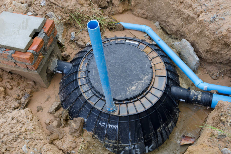 newly installed septic tank
